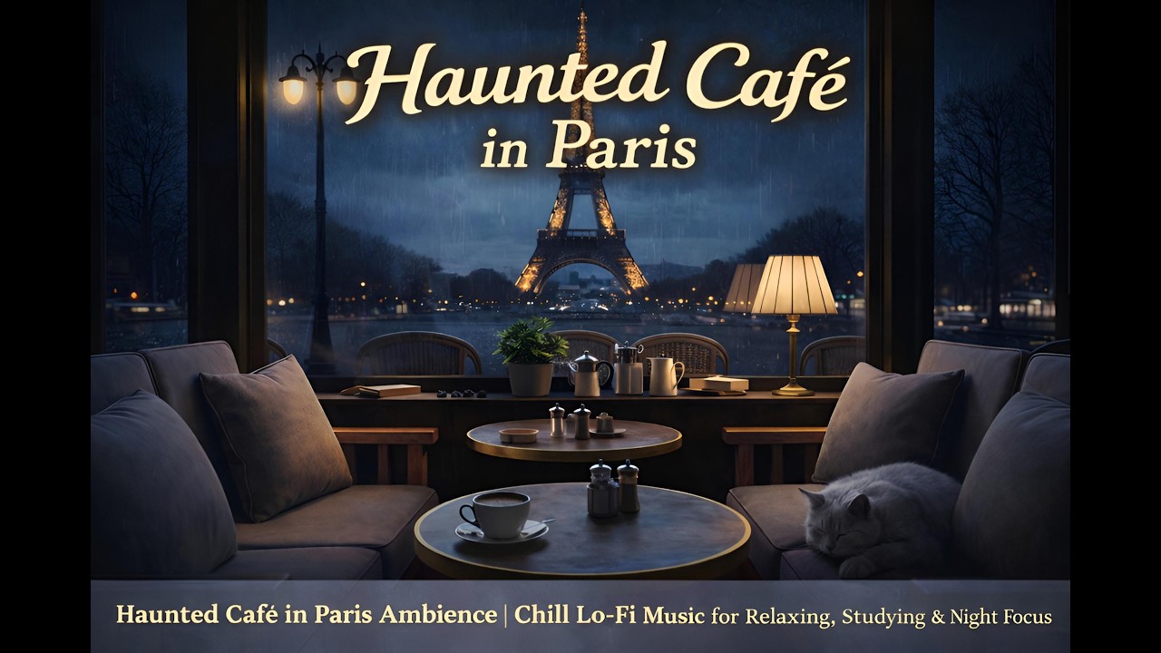 4K Café de Paris | Chill Lo-Fi Music Coffee Shop for Relaxing, Studying & Night Focus