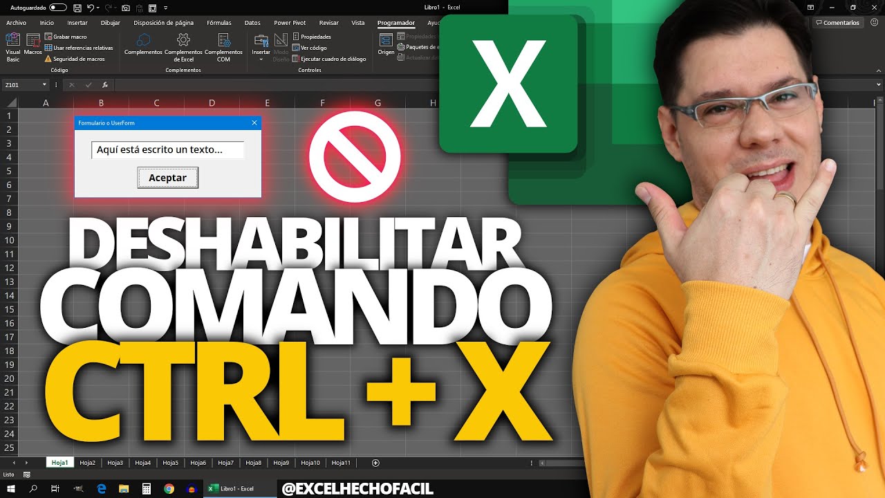 C mo deshabilitar el comando ctrl x de un textbox excel vba youtube