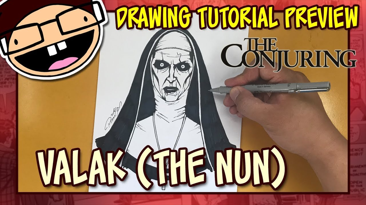 PREVIEW How To Draw VALAK THE NUN The Conjuring Tutorial Time