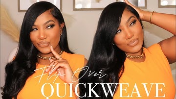 FLIP-OVER QUICK WEAVE FOR BEGINNERS|  REALISTIC RESULTS, MINIMAL LEAVE OUT!! ft. CURLS QUEEN