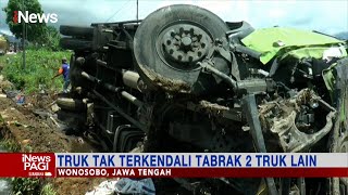 Tak Terkendali, Truk Di Wonosobo Tabrak 2 Truk Lain, 2 Tewas 0801