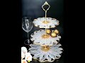 #1081 Incredible 3D Flowers In This Elegant Resin Three Tier Cake Stand