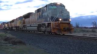 UP 1989 Leads a Westbound Stack Train on the Portland Subdivision!! west of Hinkle, OR. 3-9-18