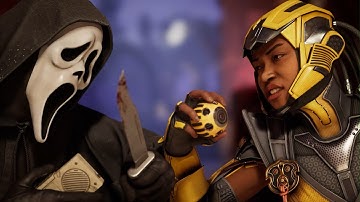 Mortal Kombat 1 - Ghostface vs Cyrax | All Intro/Interaction Dialogues