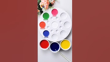 Creative satisfying making 8 acrylic colors from 3 Primary colors #mixing #colors #asmr #shorts