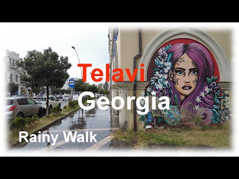 Rainy Walk in Telavi, Eastern Georgia.