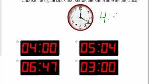 MathABC.com: Time: Which digital clock matches the analog clock?