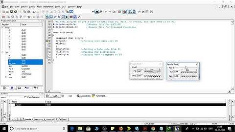 An 8051 program to get a byte of data from P1, Wait Half Second, and then send it to P2 in Keil