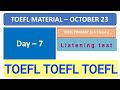 TOEFL Primary October month Day-7 Activities