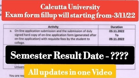 CU EXAM NOTICE| CU Exam Form Fillup will starting from 3-11-22_CU Semester Result Date