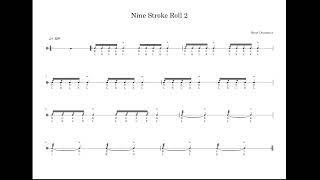 Nine Stroke Roll 2 (120 BPM) | Drum Sheet Daily Routine [Tablet View]