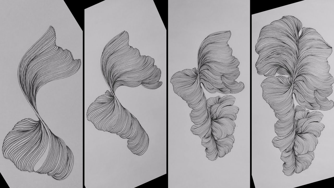 Abstract Line Art Illustration Drawing Process - YouTube