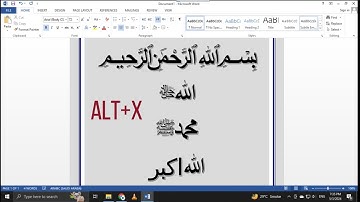 How to write Bismillah in MS Word "Alt + x"   ....Shortcut key for type Allah in ms word FDF2 "Alt+x