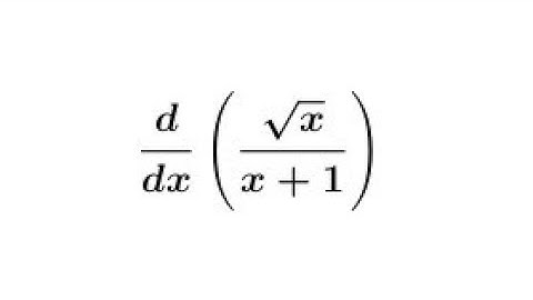 Derivative of √x/(x+1) || Quotient Rule of Differentiation