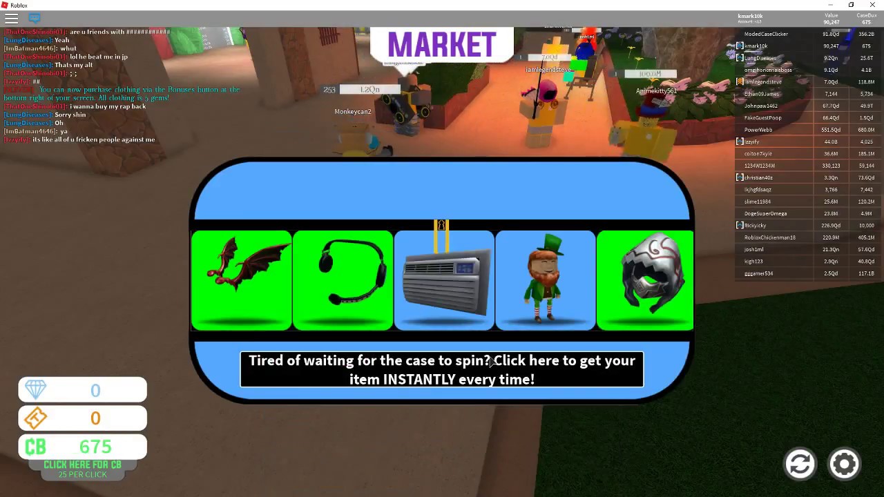 how to get free money in case clicker