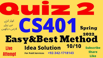 cs401 quiz 2 solution spring 2022 cs401 quiz 2 2022 quiz 2 cs401 2022 quiz2 cs401 2022 cs401 quiz 2