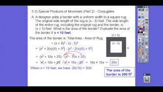 Special Products of Binomials - Module 5.3 (Part 2)