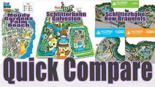 QUICK COMPARE FAMILY WATER PARK | Moody Gardens Palm Beach, Schlitterbahn Galveston &amp; New Braunfels