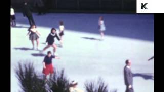 1950s\/ 1960s New York, Ice Skating at Rockefeller Centre, Rare Home Movie Footage