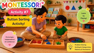 Button Sorting Activity🌦️ 🏳️‍🌈 | Learn Shapes & Sorting with This Montessori Button Activity 🎨