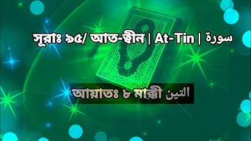 অন্তত শীতল করা তেলাওয়াত। সূরাঃ ৯৫/ আত-ত্বীন | At-Tin | سورة التين আয়াতঃ ৮ মাক্কী
