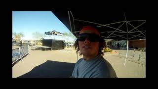 Ski Pro Rail Jam SNOWBOARDING in PARKING LOT