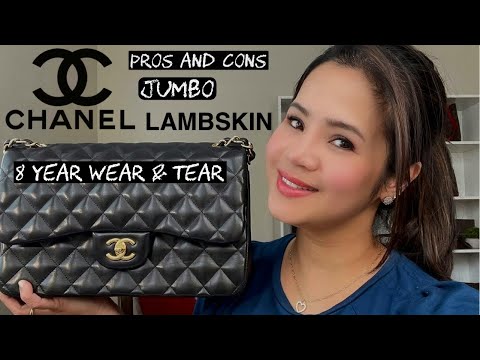 CHANEL CLASSIC LAMBSKIN JUMBO, 8 YEAR WEAR & TEAR