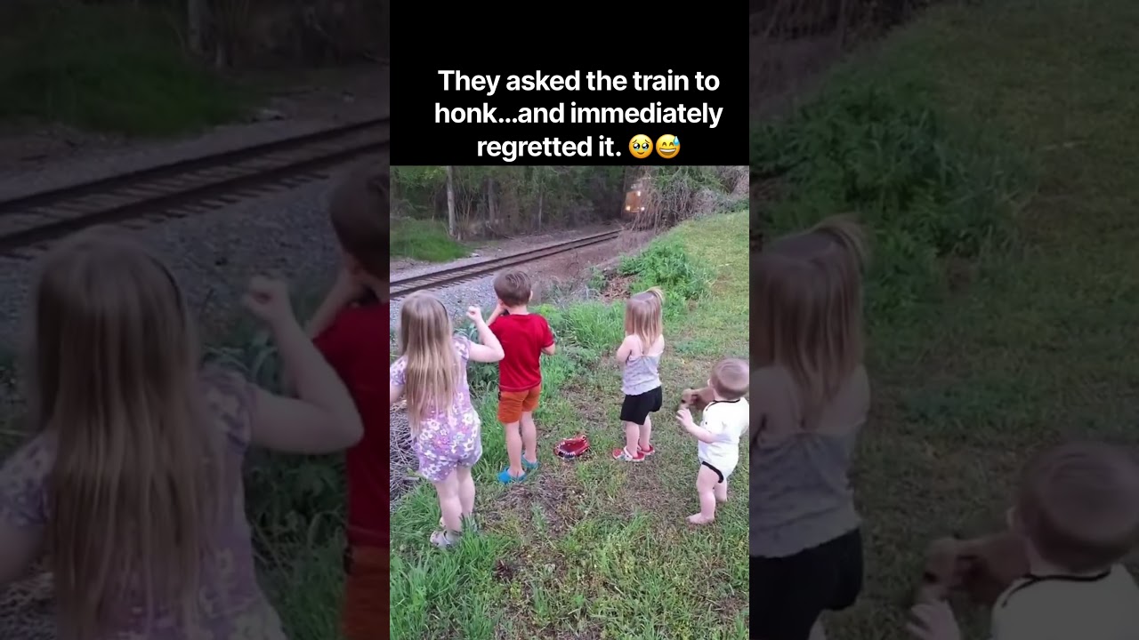 They asked the train to honk and immediately regretted it. 🥹😅
