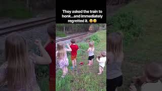 They asked the train to honk and immediately regretted it. 🥹😅