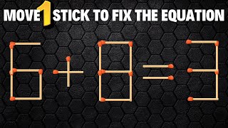 Move 1 Stick To Make Equation Correct , Matchstick Puzzle.