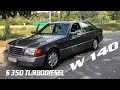 Mercedes W140 S350 Turbodiesel OM 603 D 35A Doppelglas, Softclose-Türen, Peilstäbe am Heck 150PS