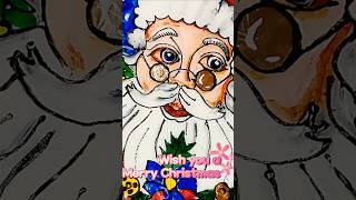 Santa Claus Glass painting Merry Christmas 💗💗#shorts #art #shortvideos #ytshorts #trending