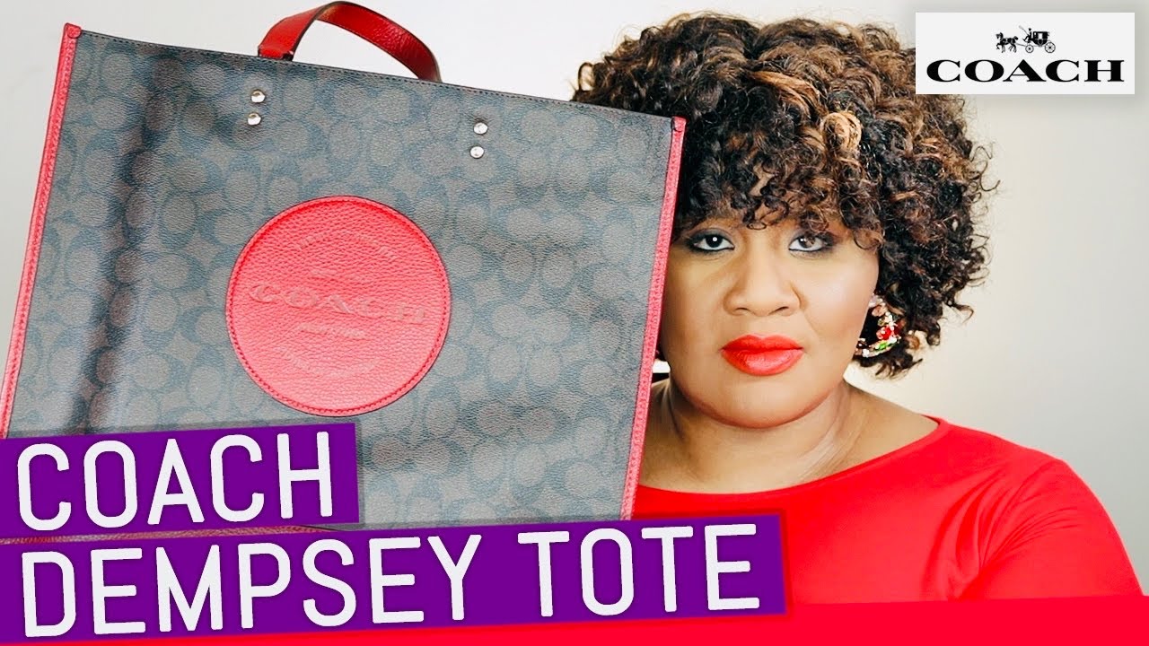 Coach Dempsey Tote 40 In Signature Canvas With Coach Patch - YouTube