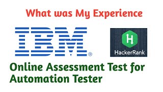 IBM Online Assessment Test Experience | IBM Hackerrank Test