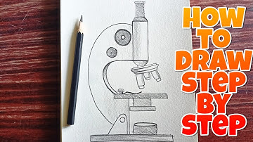 how to Draw Compound Microscope Diagram, Drawing Compound Microscope Easy step-by-step