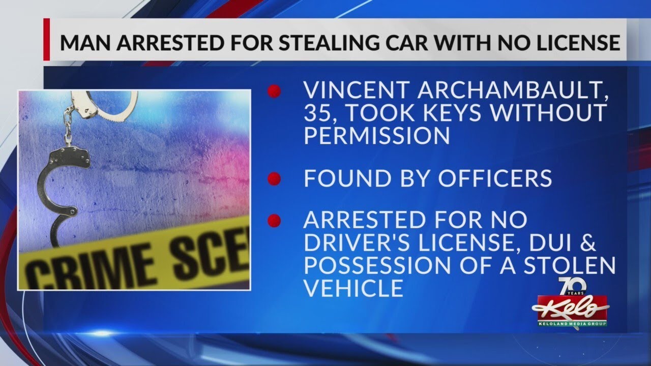 35-year-old arrested after stealing car - YouTube