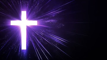 4K Purple Beautiful Particle Cross Glows on the Left Video Loop Background
