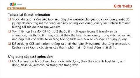 THIẾT KẾ WEB VỚI HTML5 & CSS3 BÀI 6 PHẦN 1