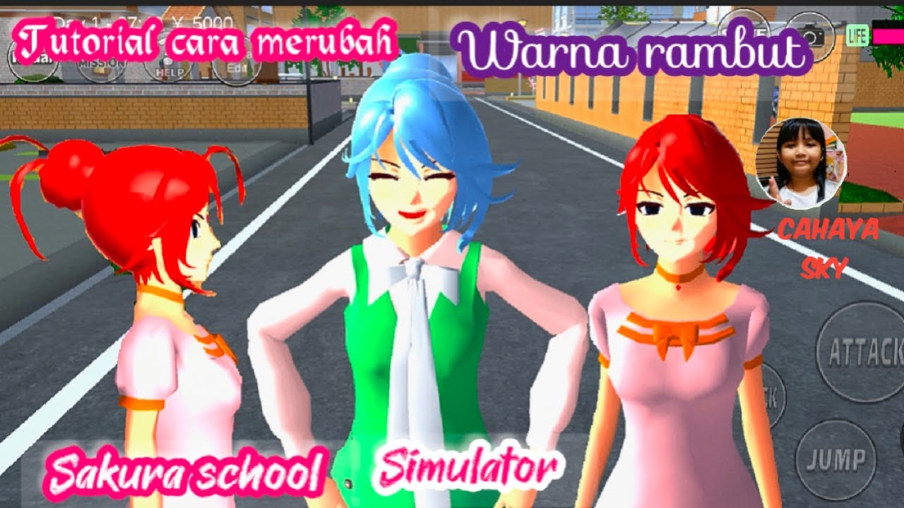 TUTORIAL TERBARU CARA MERUBAH WARNA RAMBUT # SAKURA SCHOOL SIMULATOR ...