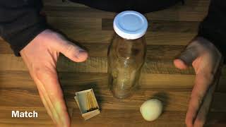 Bottle sucks in egg experiment physical air pressure knowledge DIY