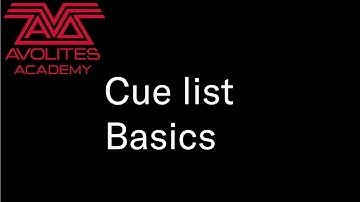 Cue list Basics