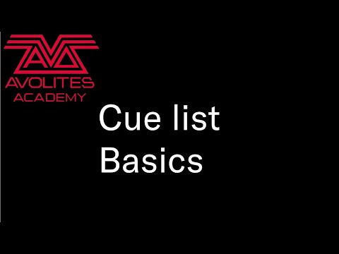 Cue list Basics