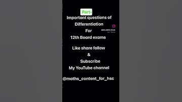 Important questions of differentiation #education#12th#hsc #maths#science#importantquestions #viral