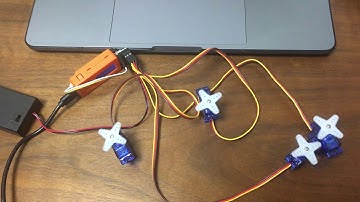 M5StickCで３６０回転サーボを４つ動かしてみた