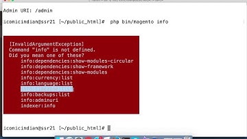 Magento2 Tutorials - Get Information about Admin Url, backup list, dependencies in Magento2