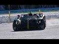 Pagani Zonda HP 3/3 drifts on frozen Lake with Leader of Pagani | 27.2.22 Lake of St Moritz | 4k