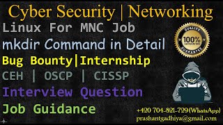 mkdir command | Linux | Cyber Security | CEH | VAPT | SOC | Interview Question | Cyber Professor