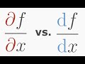 Difference between partial and total derivative