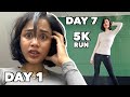 i tried running 5K everyday for a week and this is what happened *beginner* | clickfortaz