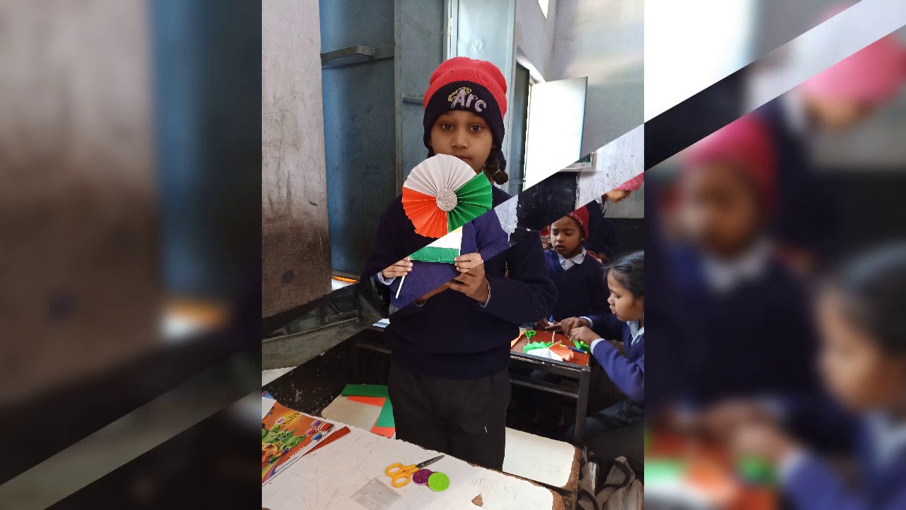 Students make flag on d occasion of 26 jan - YouTube